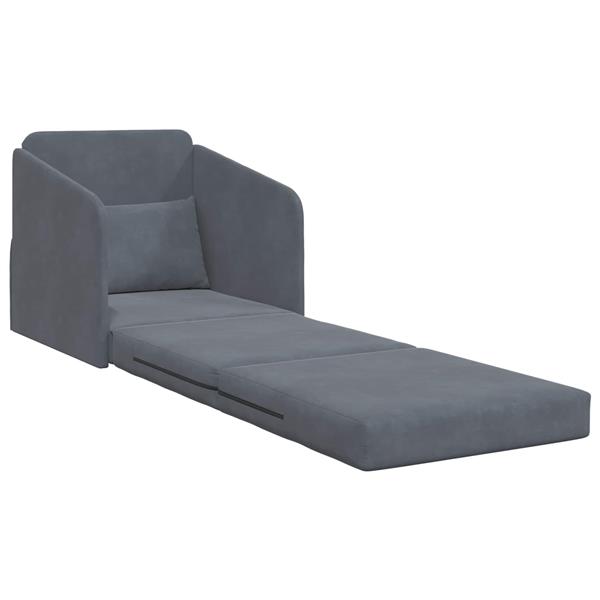 Grote foto vidaxl vouwsofa bed donkergrijs 65 x 80 x 83 cm fluweel huis en inrichting bankstellen