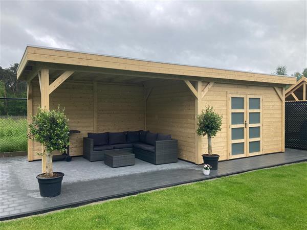 Grote foto vuren topvision bosuil 300 x 300 en luifel 300 cm tuin en terras tuinhuisjes en blokhutten