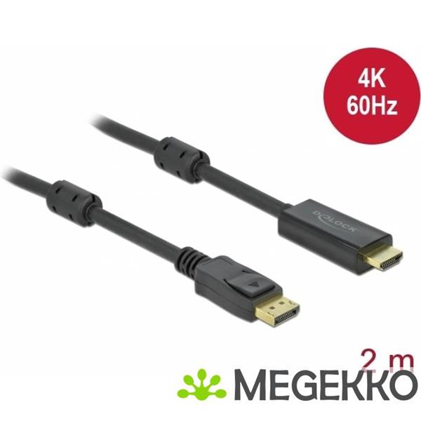 Grote foto delock 85956 actieve displayport 1.2 naar hdmi kabel 4k 60 hz 2 m computers en software overige computers en software