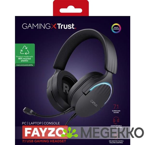 Grote foto trust gxt 490 fayzo 7.1 rgb bedraad zwart audio tv en foto koptelefoons