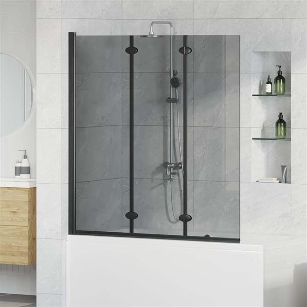 Grote foto vidaxl douche omhulsel zwart 130 x 138 cm esg glas en aluminium doe het zelf en verbouw sanitair