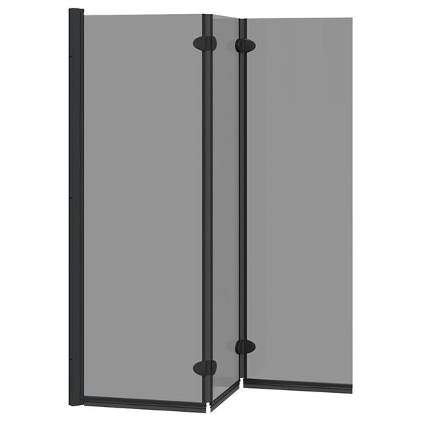 Grote foto vidaxl douche omhulsel zwart 130 x 138 cm esg glas en aluminium doe het zelf en verbouw sanitair