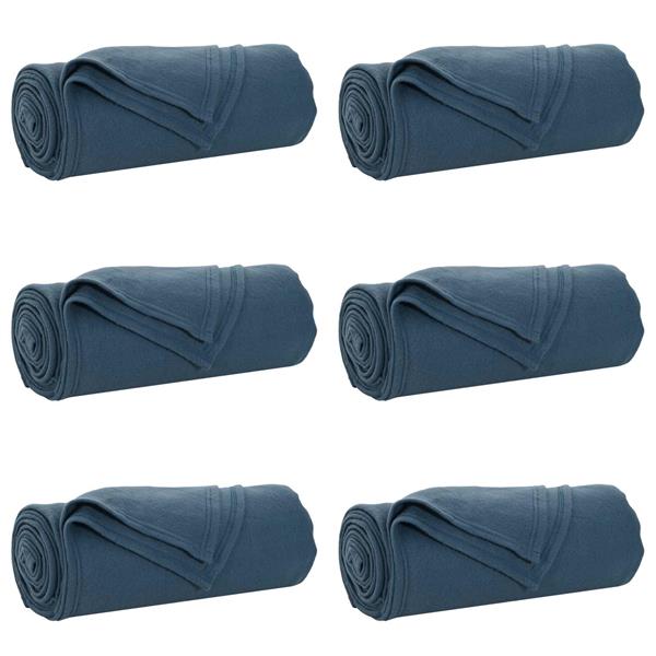Grote foto vidaxl kleden 6 pcs marineblauw 270 x 240 cm fleece huis en inrichting bedden
