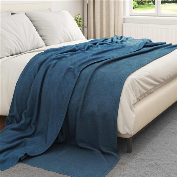 Grote foto vidaxl kleden 6 pcs marineblauw 270 x 240 cm fleece huis en inrichting bedden