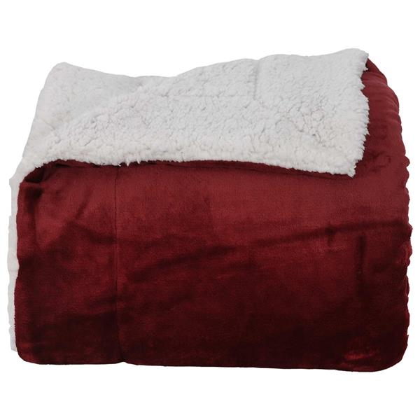 Grote foto vidaxl gooi deken bordeaux rood 240 x 270 cm fleece huis en inrichting bedden