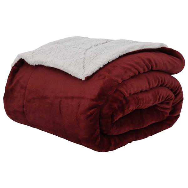 Grote foto vidaxl gooi deken bordeaux rood 220 x 240 cm fleece huis en inrichting bedden