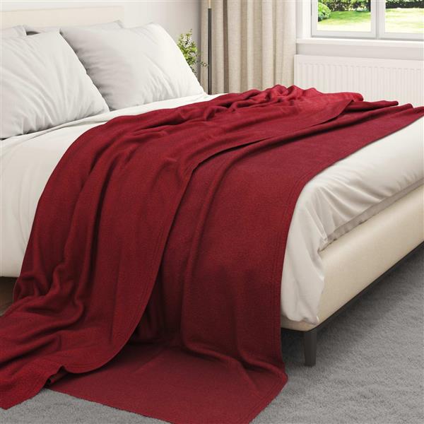 Grote foto vidaxl kleden 24 pcs bordeaux rood 240 x 220 cm fleece huis en inrichting bedden