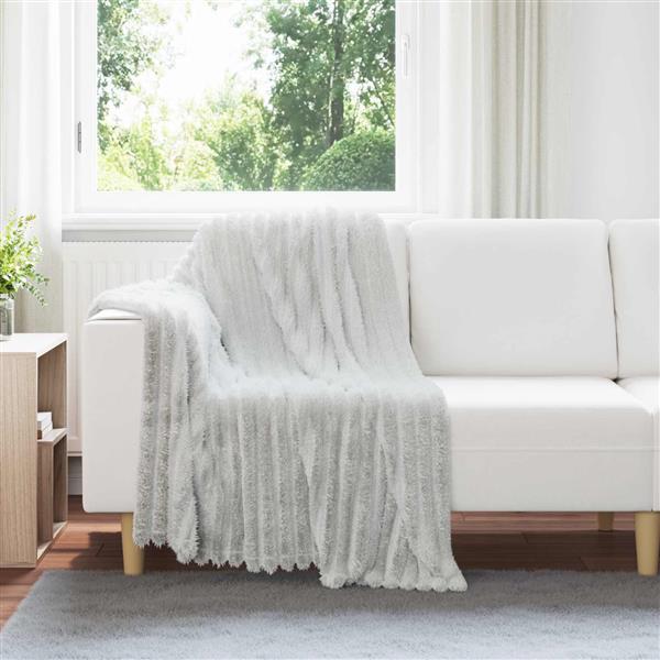 Grote foto vidaxl gooi deken grijs 150 x 130 cm fleece huis en inrichting bedden