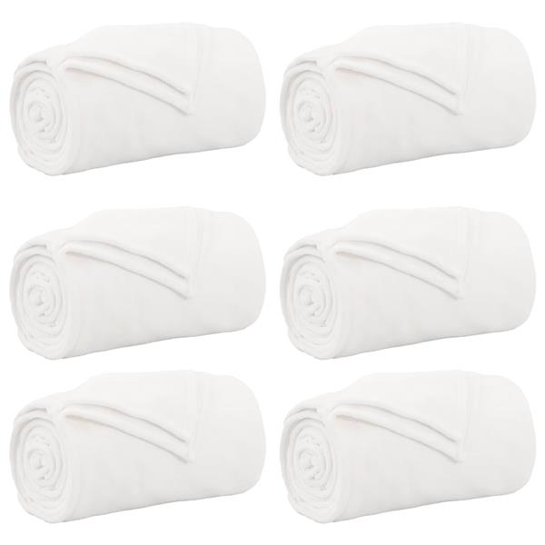 Grote foto vidaxl kleden 6 pcs wit 130 x 150 cm fleece huis en inrichting bedden