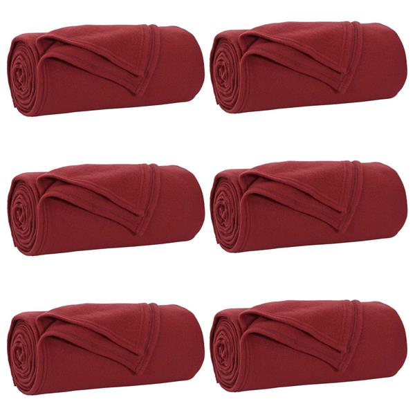 Grote foto vidaxl kleden 6 pcs bordeaux rood 240 x 220 cm fleece huis en inrichting bedden