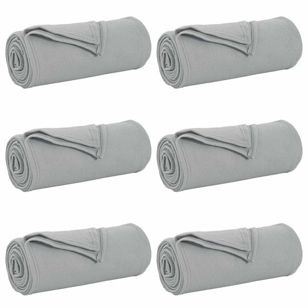 Grote foto vidaxl kleden 6 pcs grijs 270 x 240 cm fleece huis en inrichting bedden