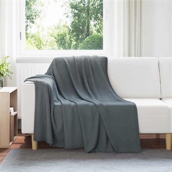 Grote foto vidaxl kleden 6 pcs donkergrijs 200 x 150 cm fleece huis en inrichting bedden
