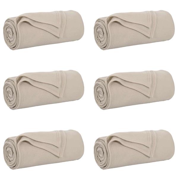 Grote foto vidaxl kleden 6 pcs beige 270 x 240 cm fleece huis en inrichting bedden