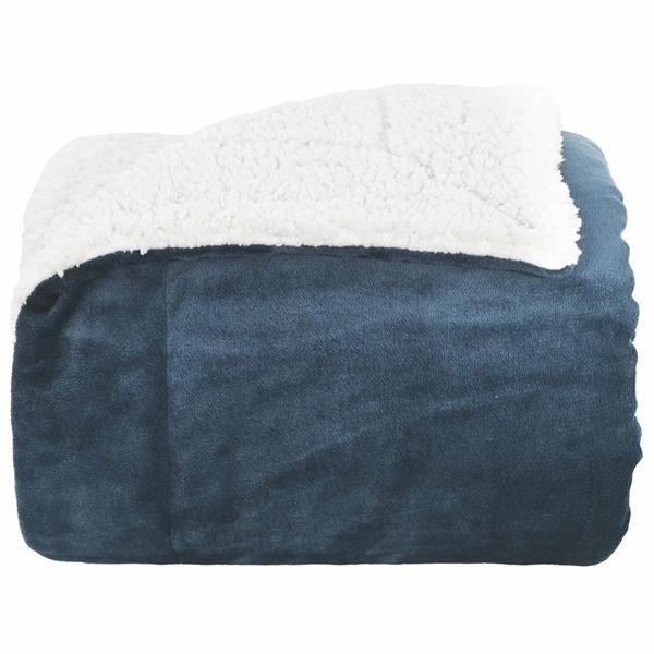 Grote foto vidaxl gooi deken marineblauw 130 x 150 cm fleece huis en inrichting bedden