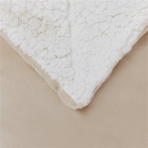 Grote foto vidaxl gooi deken beige 240 x 270 cm fleece huis en inrichting bedden