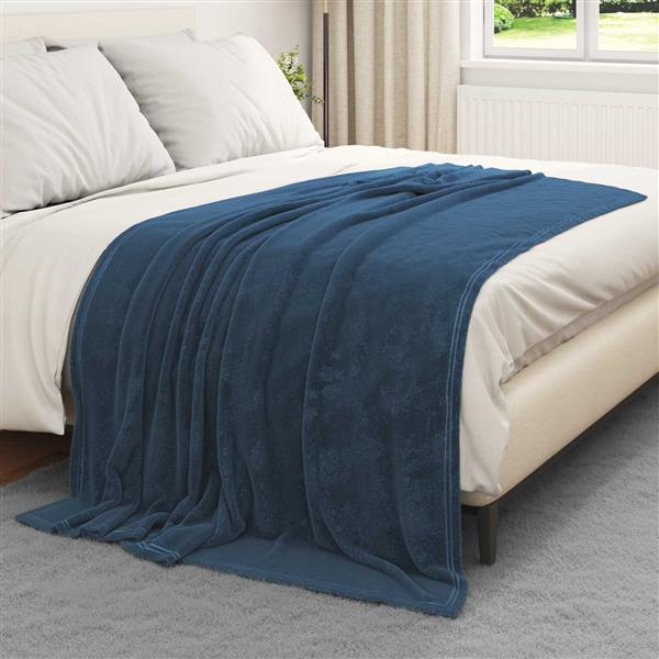 Grote foto vidaxl kleden 6 pcs marineblauw 150 x 200 cm fleece huis en inrichting bedden