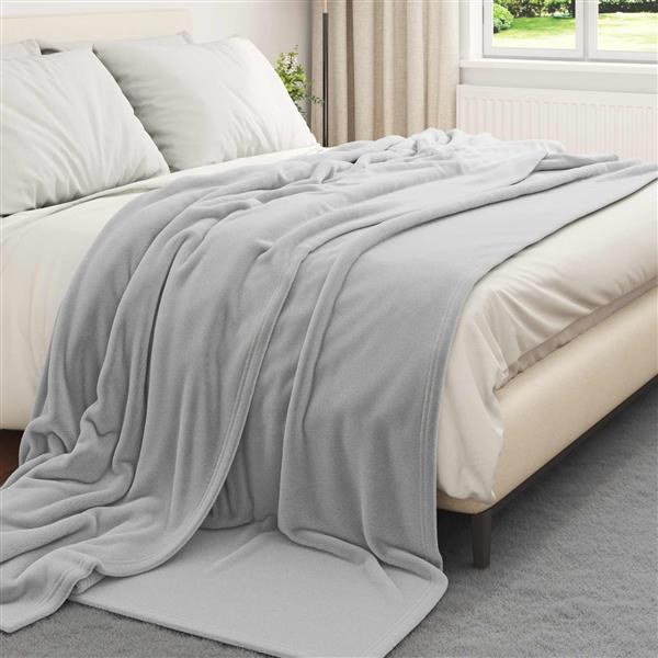 Grote foto vidaxl kleden 6 pcs grijs 240 x 270 cm fleece huis en inrichting bedden