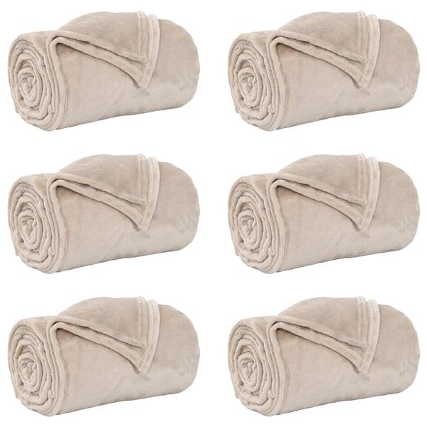 Grote foto vidaxl kleden 6 pcs beige 240 x 270 cm fleece huis en inrichting bedden