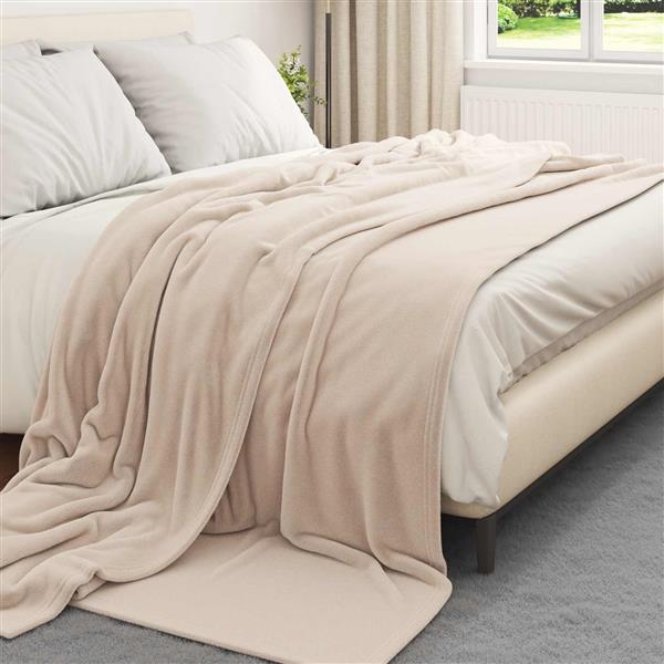 Grote foto vidaxl kleden 6 pcs beige 220 x 240 cm fleece huis en inrichting bedden