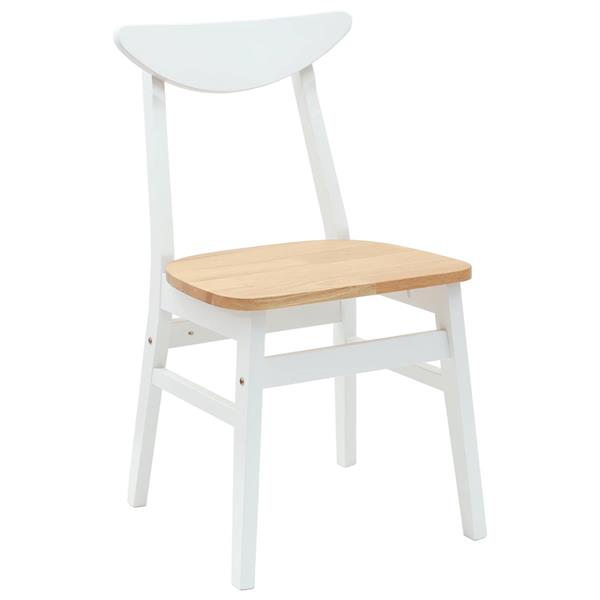 Grote foto vidaxl eettafelstoelen 2 pcs wit 42 x 47.5 x 81 cm massief rubberhout huis en inrichting stoelen