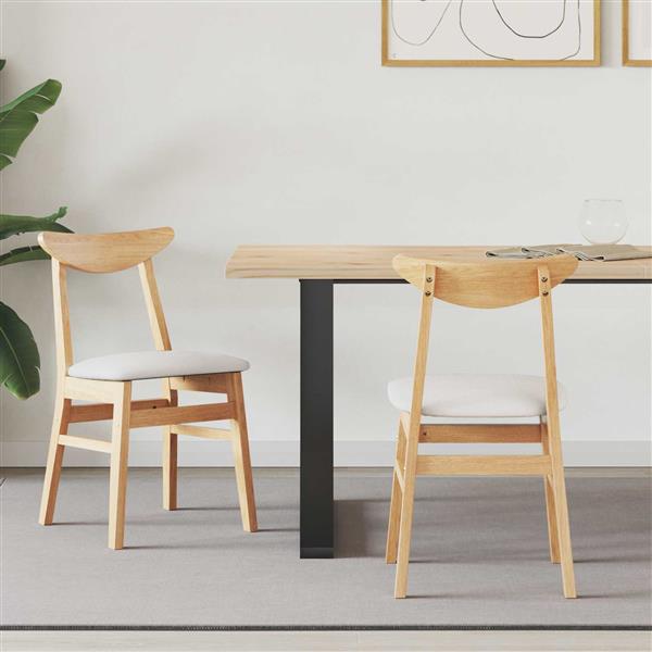 Grote foto vidaxl eettafelstoelen 2 pcs naturel 42 x 47.5 x 81 cm huis en inrichting stoelen
