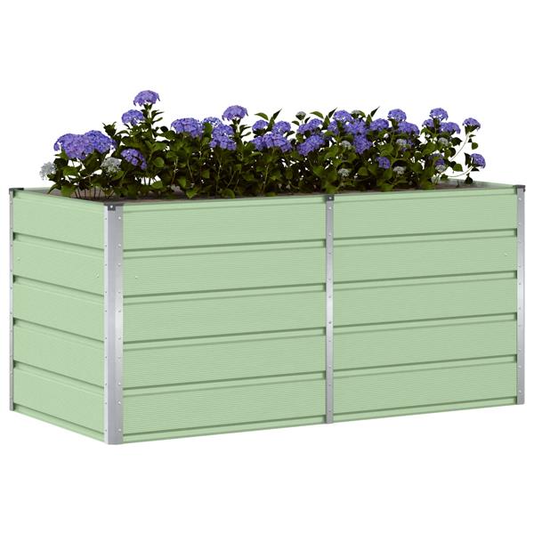 Grote foto vidaxl plantenbak groen 160 x 80 x 75 cm staal tuin en terras overige tuin en terras