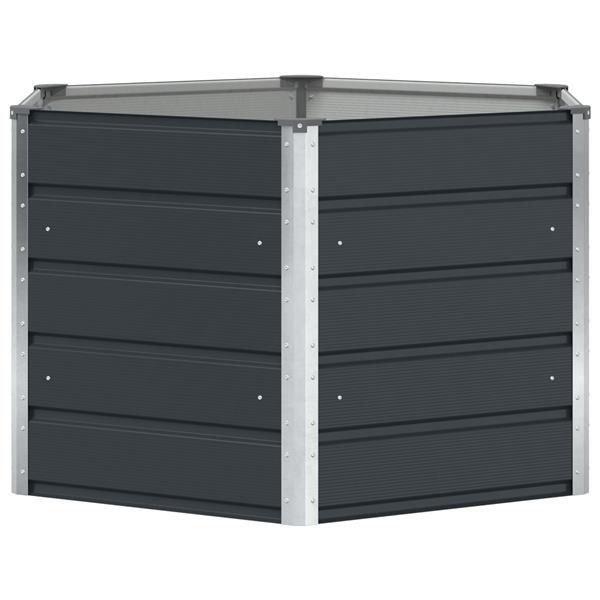 Grote foto vidaxl plantenbak antraciet 129 x 129 x 75 cm staal tuin en terras overige tuin en terras