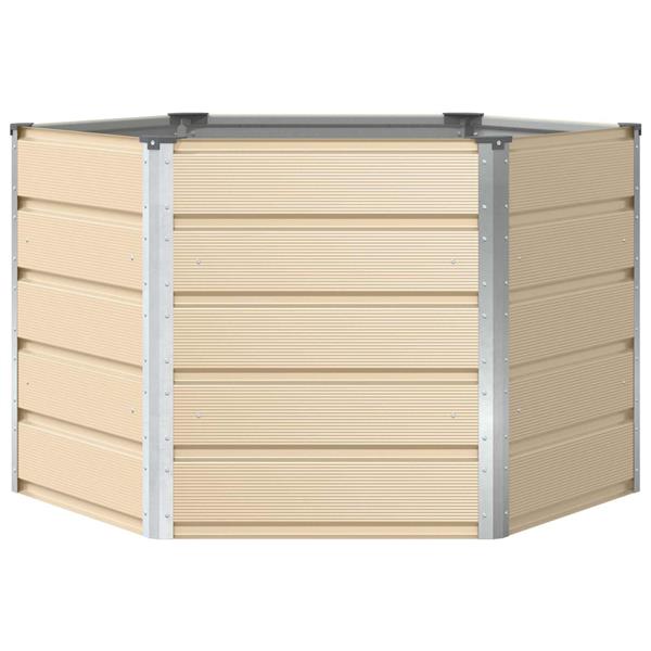 Grote foto vidaxl plantenbak ivoor 129 x 129 x 75 cm staal tuin en terras overige tuin en terras