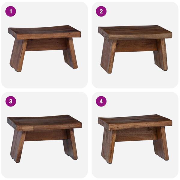 Grote foto vidaxl kruk naturel 29 x 20 x 17 cm mahoniehout huis en inrichting stoelen