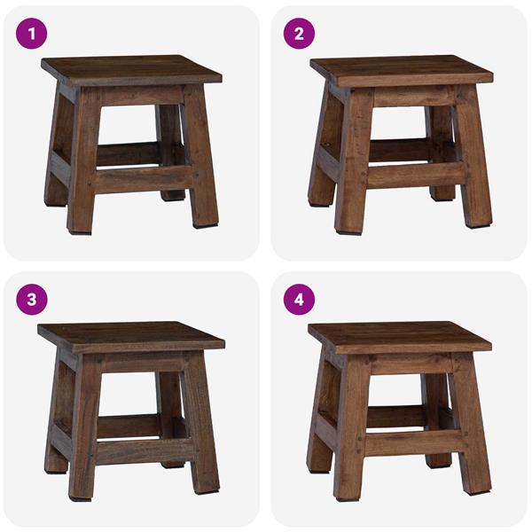 Grote foto vidaxl kruk naturel 26 x 26 x 26 cm mahoniehout huis en inrichting stoelen