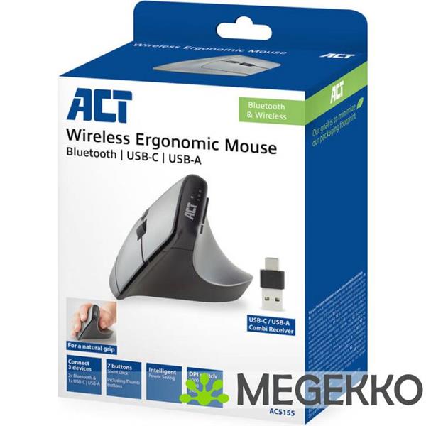 Grote foto act ac5155 muis rechtshandig rf draadloos bluetooth optisch 2400 dpi computers en software overige computers en software