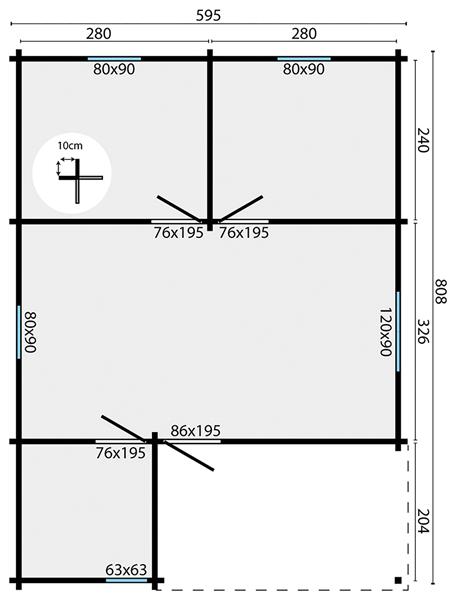 Grote foto blokhut tuinhuis javea 44 mm onbehandeld tuin en terras tuinhuisjes en blokhutten