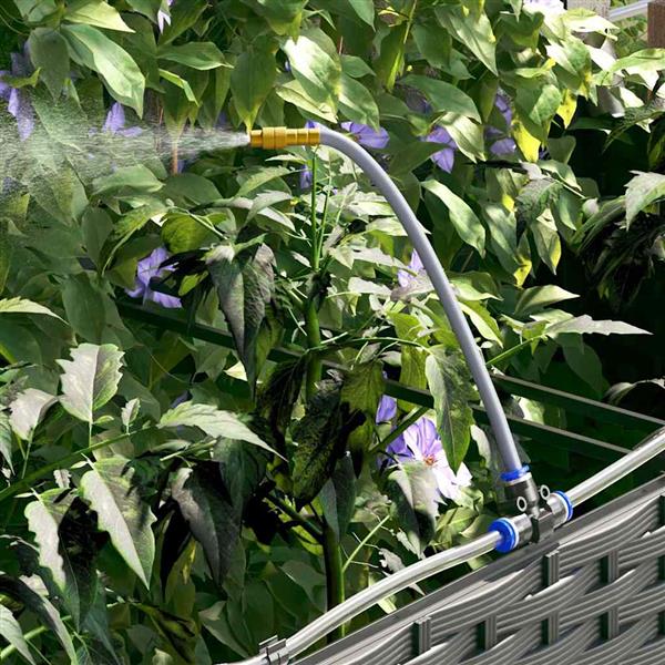 Grote foto vidaxl tuin bloempot 3 pcs zwart staal tuin en terras overige tuin en terras