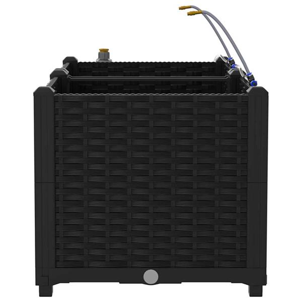 Grote foto vidaxl tuin bloempot 2 pcs zwart staal tuin en terras overige tuin en terras