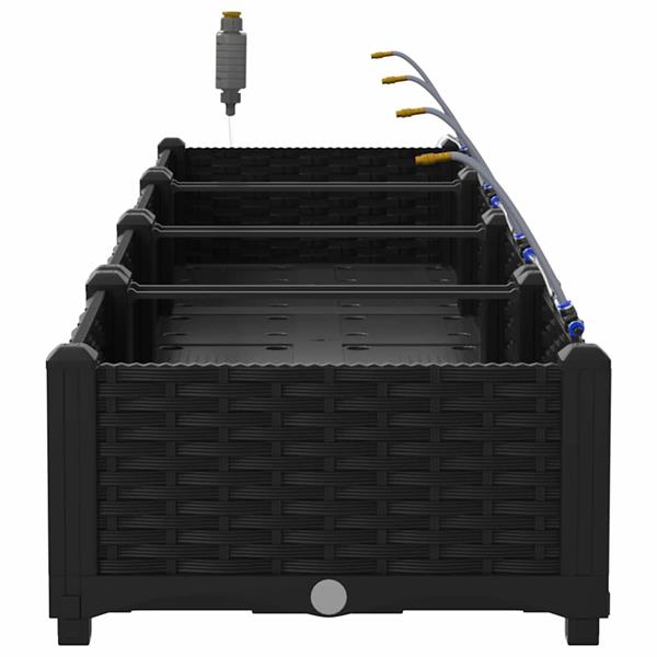 Grote foto vidaxl tuin bloempot 4 pcs zwart staal tuin en terras overige tuin en terras