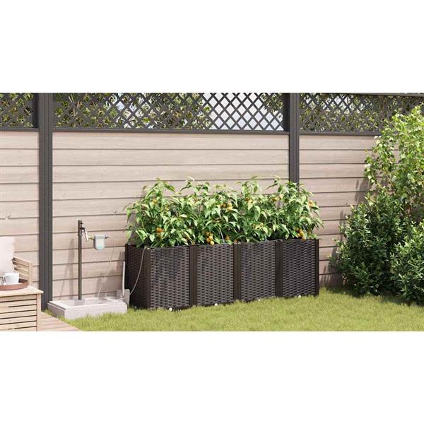 Grote foto vidaxl tuin bloempot 4 pcs bruin staal tuin en terras overige tuin en terras