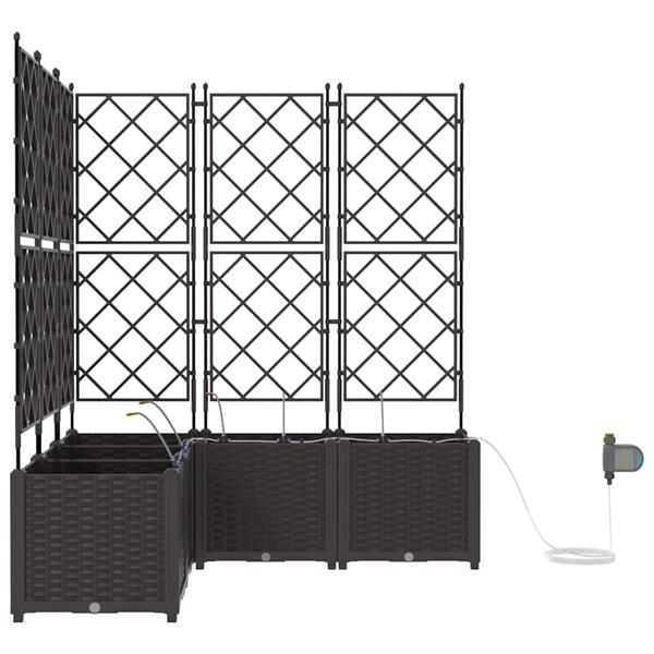 Grote foto vidaxl tuin bloempot 5 pcs bruin staal tuin en terras overige tuin en terras