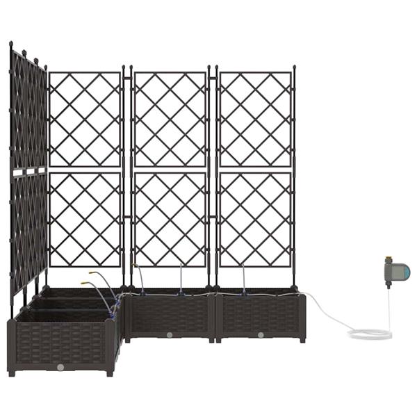 Grote foto vidaxl tuin bloempot 5 pcs bruin staal tuin en terras overige tuin en terras