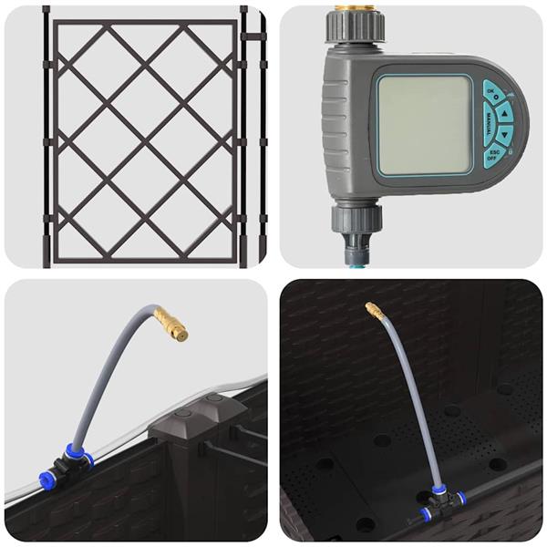 Grote foto vidaxl tuin bloempot 3 pcs bruin staal tuin en terras overige tuin en terras