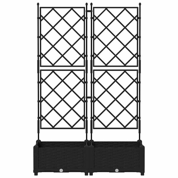 Grote foto vidaxl tuin bloempot 2 pcs zwart 80 x 40 x 125 5 cm staal tuin en terras overige tuin en terras