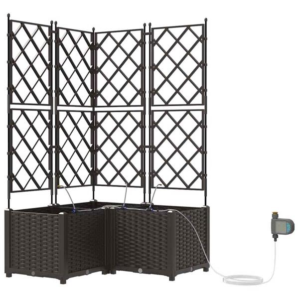 Grote foto vidaxl tuin bloempot 3 pcs bruin staal tuin en terras overige tuin en terras