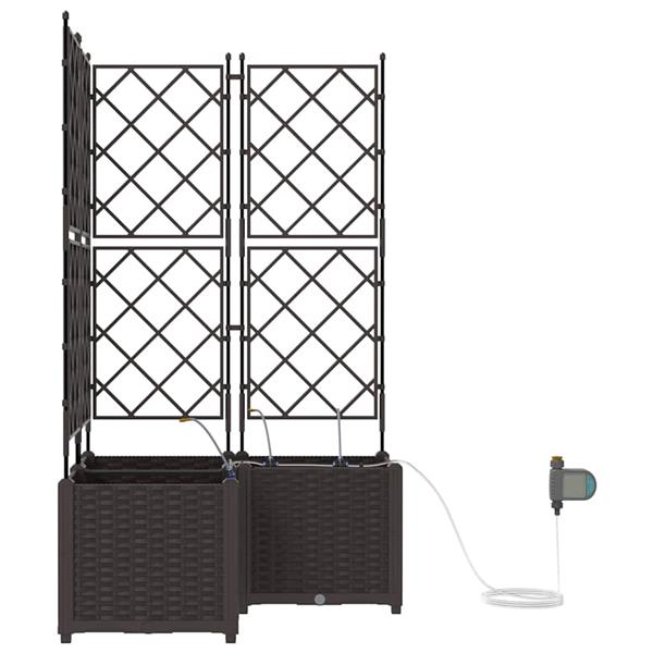 Grote foto vidaxl tuin bloempot 3 pcs bruin staal tuin en terras overige tuin en terras