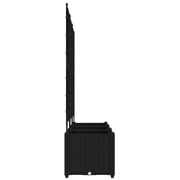 Grote foto vidaxl tuin bloempot 3 pcs zwart 120 x 40 x 143 cm staal tuin en terras overige tuin en terras