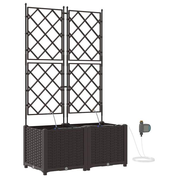 Grote foto vidaxl tuin bloempot 2 pcs bruin staal tuin en terras overige tuin en terras