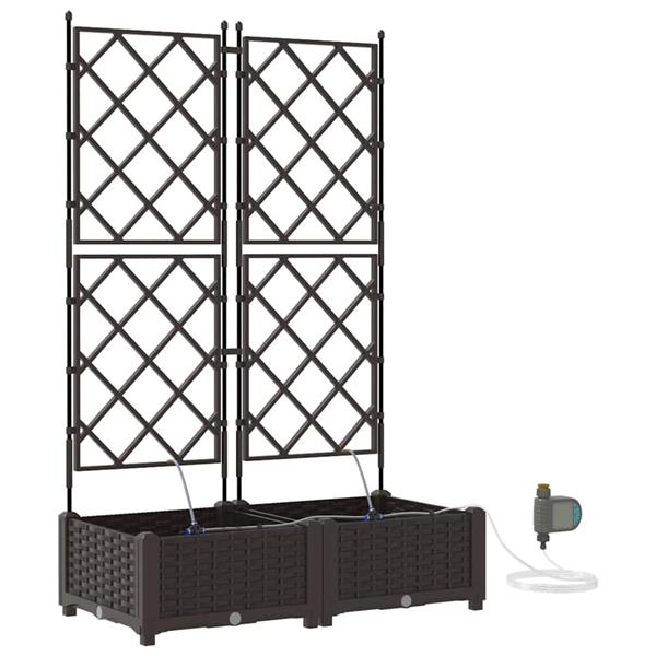 Grote foto vidaxl tuin bloempot 2 pcs bruin staal tuin en terras overige tuin en terras