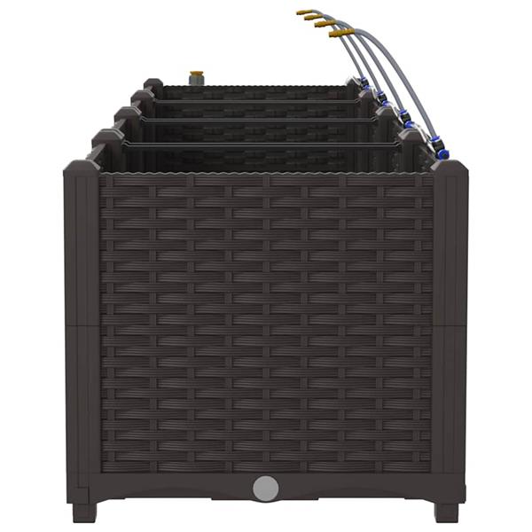 Grote foto vidaxl tuin bloempot 4 pcs bruin staal tuin en terras overige tuin en terras