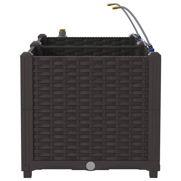 Grote foto vidaxl tuin bloempot 2 pcs bruin staal tuin en terras overige tuin en terras