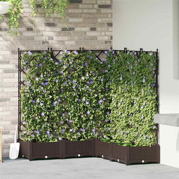 Grote foto vidaxl tuin bloempot 5 pcs bruin 120 x 120 x 125 5 cm staal tuin en terras overige tuin en terras