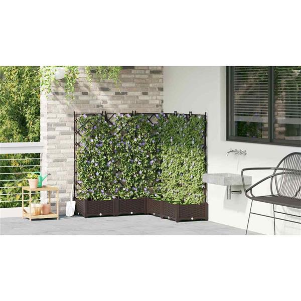 Grote foto vidaxl tuin bloempot 5 pcs bruin 120 x 120 x 125 5 cm staal tuin en terras overige tuin en terras