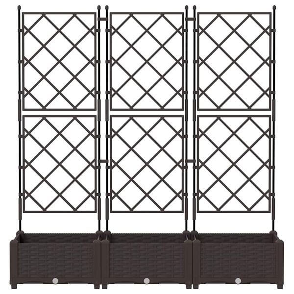 Grote foto vidaxl tuin bloempot 3 pcs bruin 120 x 40 x 125 5 cm staal tuin en terras overige tuin en terras